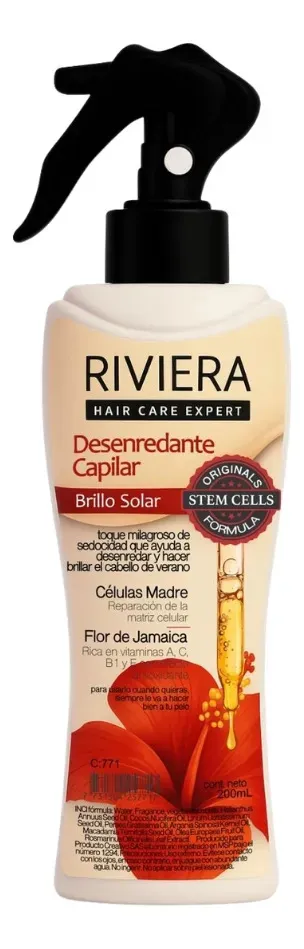 Desenredante Capilar Riviera Brillo Solar 200ml Stem Cells 1