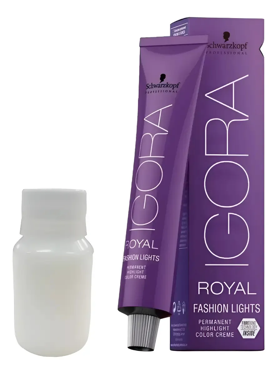 Tinta Igora Fashion Lights A Eleccion + Oxi 60ml Generico L-44 C/ Oxidante 20 Vol 1