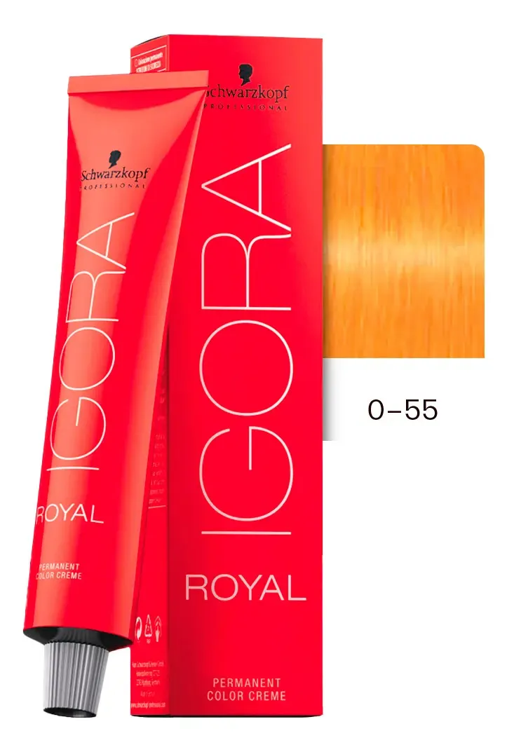 Tinte Para Cabello En Crema Igora Royal Profesional 60g 0-55 Concentrado Dorado