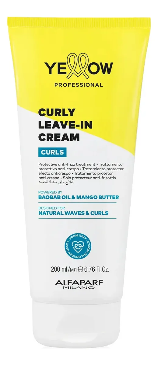 Crema Yellow Alfaparf Curly Leave-in Cream Curls 200 Ml