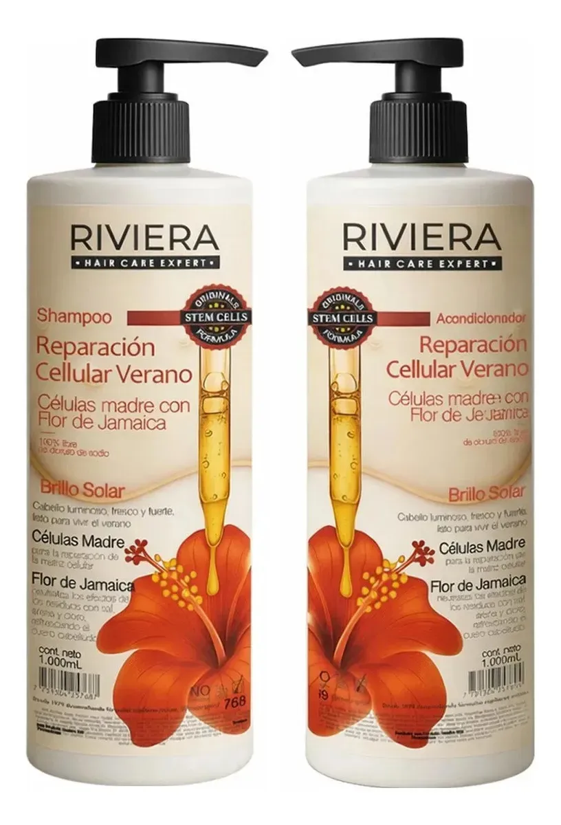Pack Shampoo Riviera Reparación Celular Verano 1l + Acond 1l 1