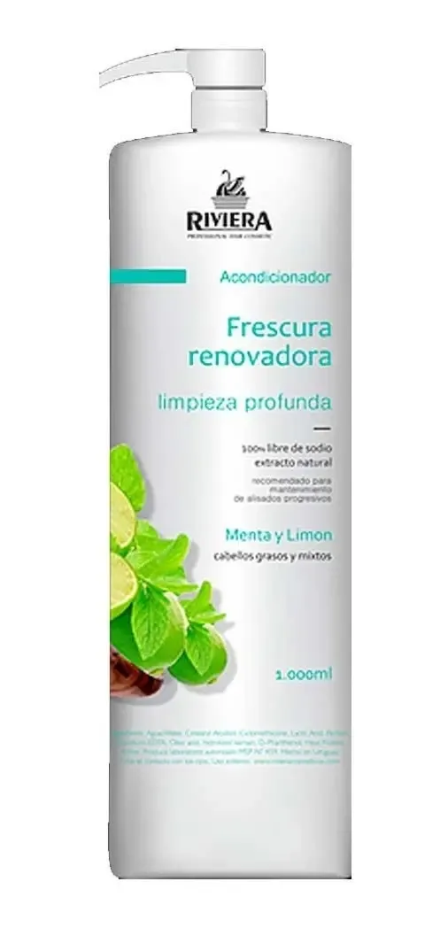 Shampoo O Acondicionador Riviera Menta Y Limón 1l Sin Sal
