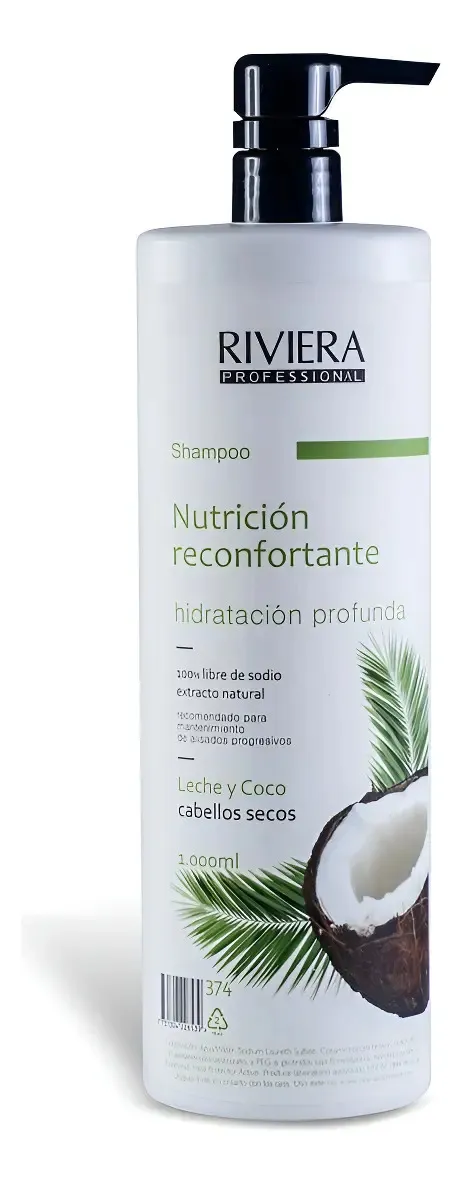 Shampoo O Acondicionador Riviera Leche Y Coco 1l Sin Sal 1