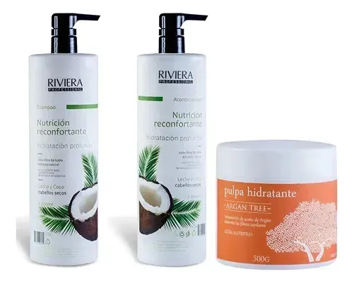 Shampoo + Acond. + Pulpa Hidratante Riviera Profesional