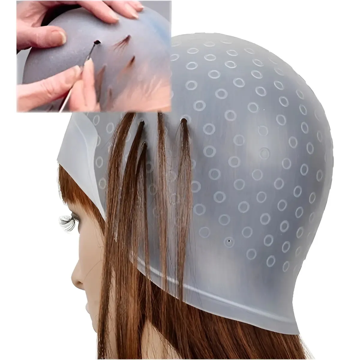 Gorra Siliconada Mechas Peluqueria Barberia Transparente