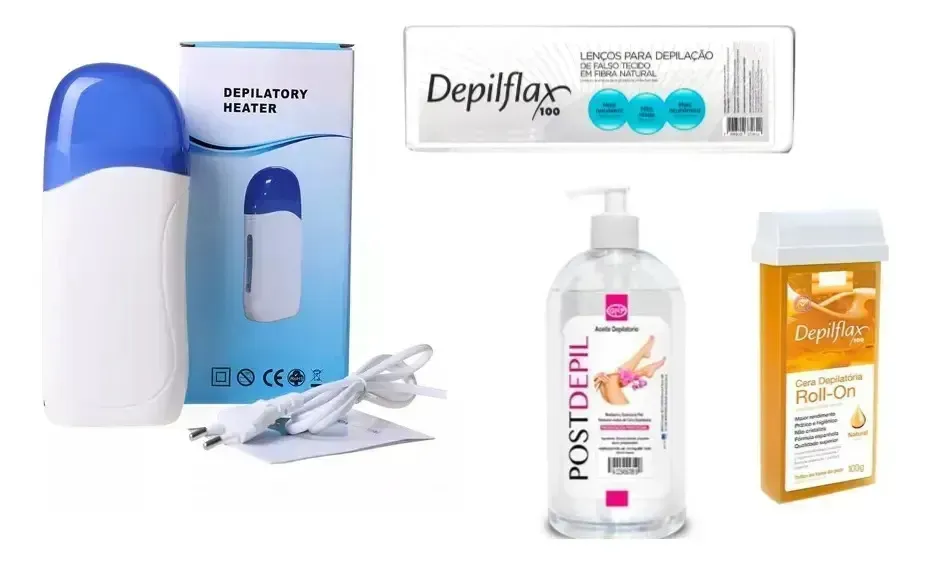 Kit De Depilación Porta Cartucho+cera+100 Tiras+aceite 1l
