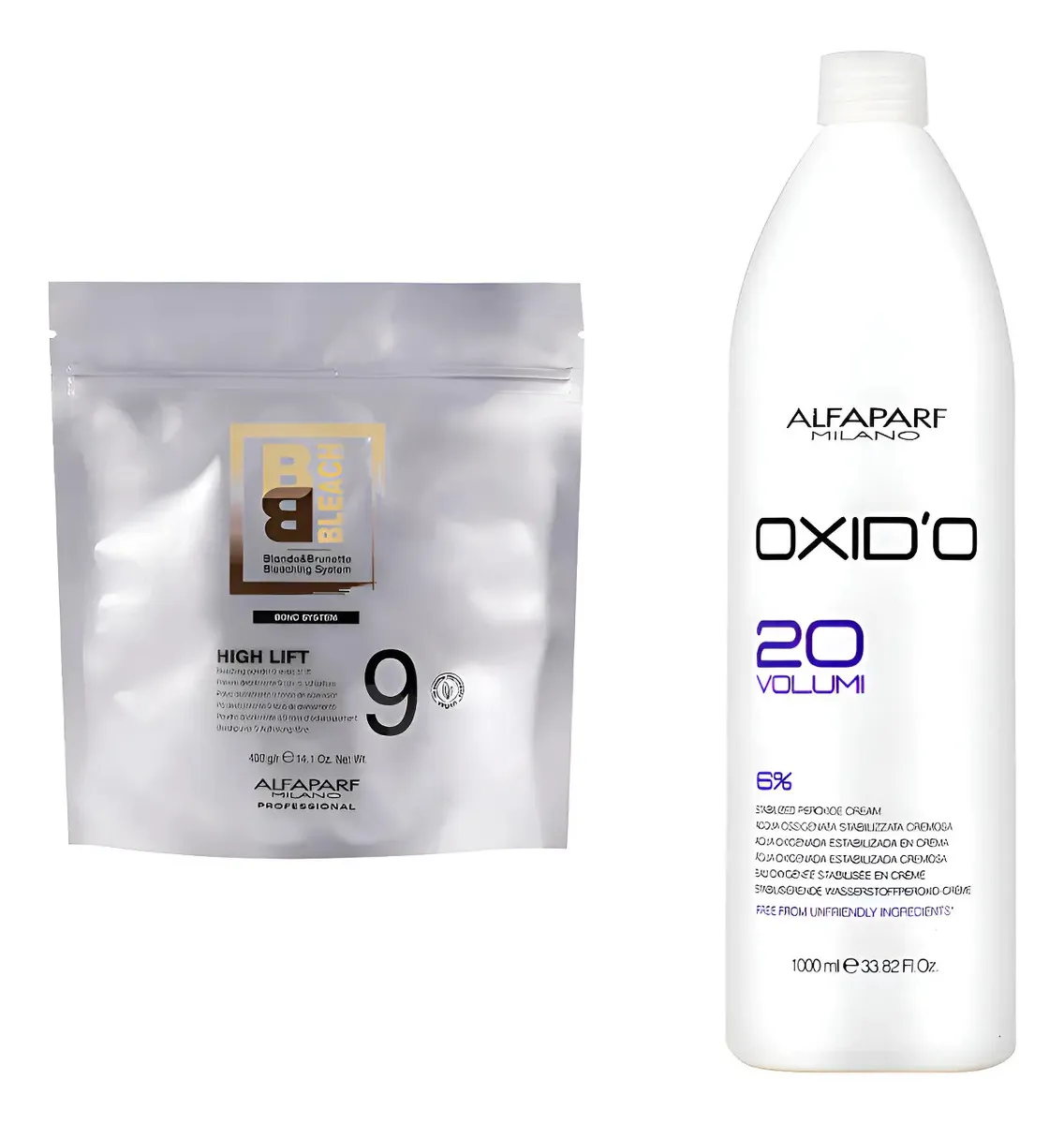 Oxidante+polvo Decolorante Alfaparf 9 Tonos Profesional  Sin Tono 1