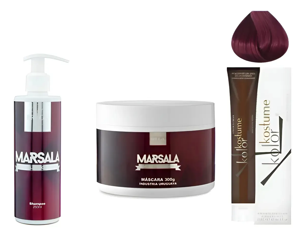 Kit Shampoo Y Mascara Bruga Marsala Y Tinta Kostume 8.26 8.26