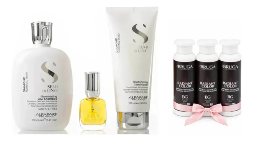 Kit Diamond Alfaparf Shampoo, Acondicionador Y Cristalli 15m 1