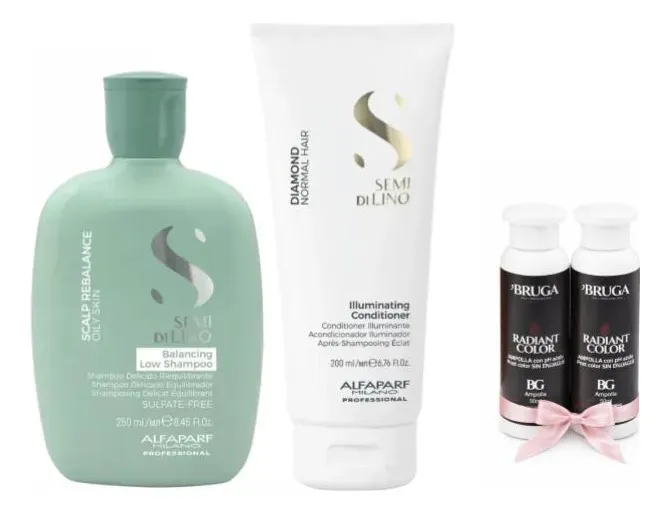 Kit Alfaparf Shampoo Balancing Grasa Y Acond Diamond Brillo