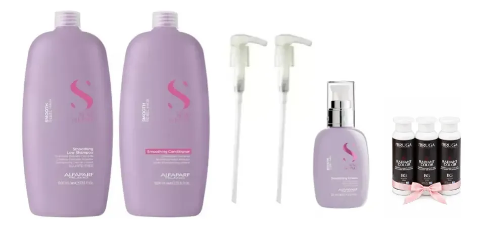 Shampoo, Acondicionador Y Cream Alfaparf Semi Di Lino Smooth 1