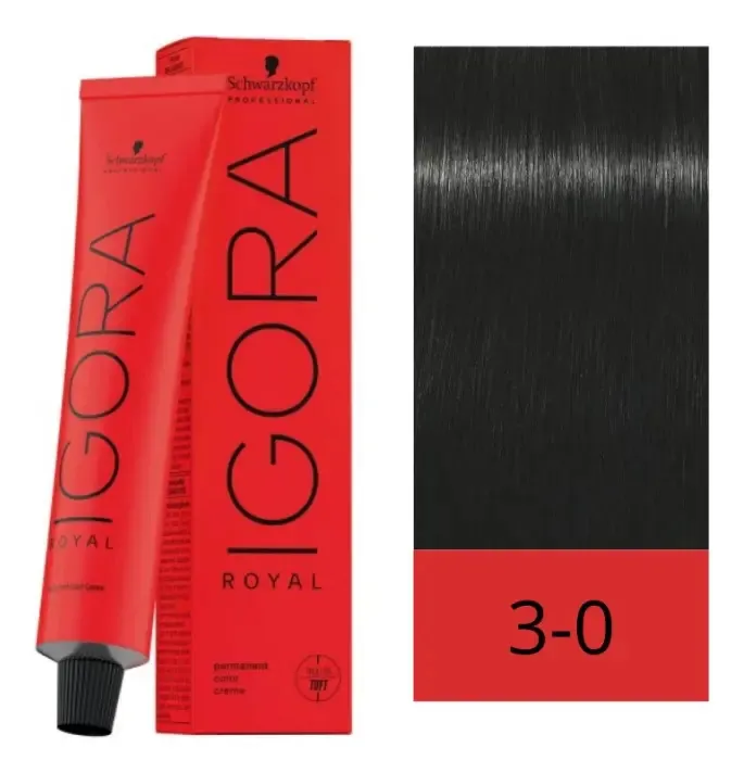 Tinta Igora Royal 60 Ml N°3.0 Castaño Oscuro Profesional Castaño Oscuro 1