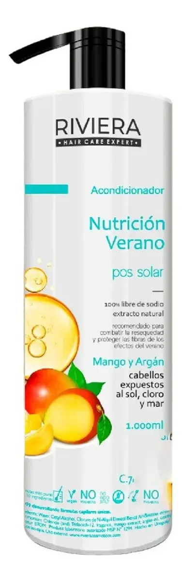 Acondicionador Sin Sal Riviera Nutrición Mango Argán 1l 1