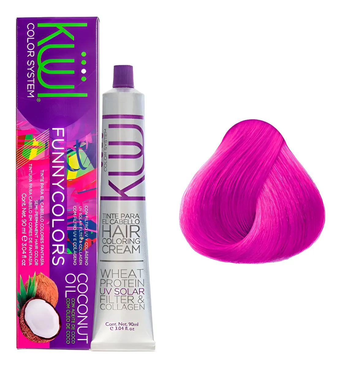 Tntura Kuul Color System Funny Colors Tono Rosa Neon 90ml Rosa Neón