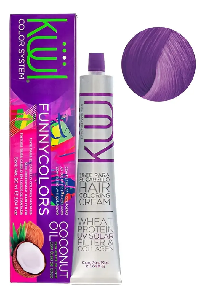Tinta Fantasia Kuul Funny Colors Color Violeta Neon 90ml Violeta 1