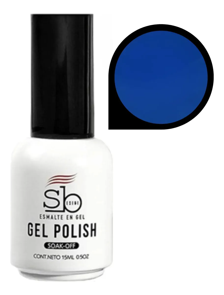 Esmalte En Gel Sb Semipermanente Para Uñas Tonos Azules 15ml