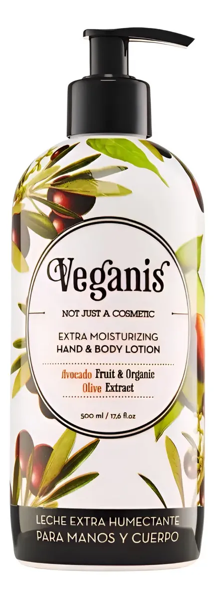 Crema Humectante Veganis Palta Y Oliva 500ml Manos Y Cuerpo Palta