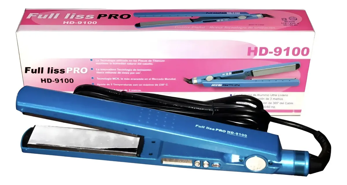 Plancha De Cabello Full Liss Hd 9100 Celeste