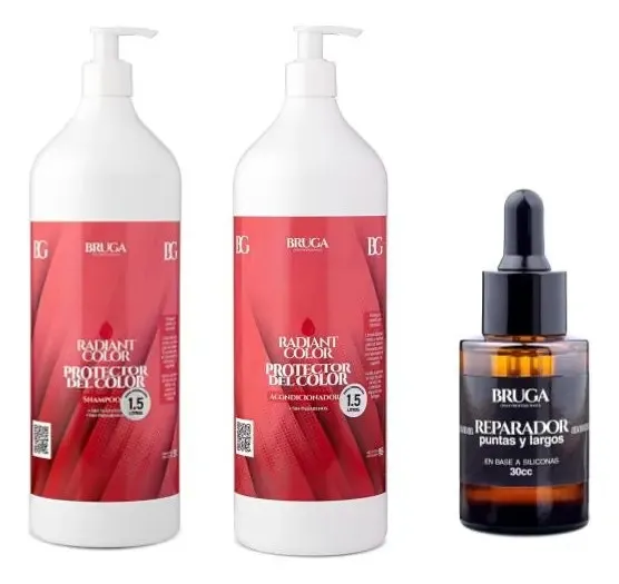 Pack  Shampoo, Acond. Para Color 1.5l Y Oleo 30ml Bruga 1