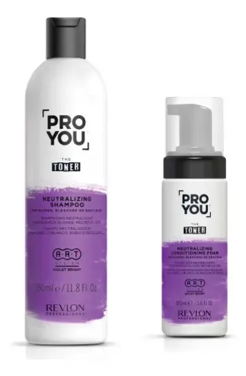 Kit Matizador De Rubias Revlon Shampoo Y Acond. En Espuma 1
