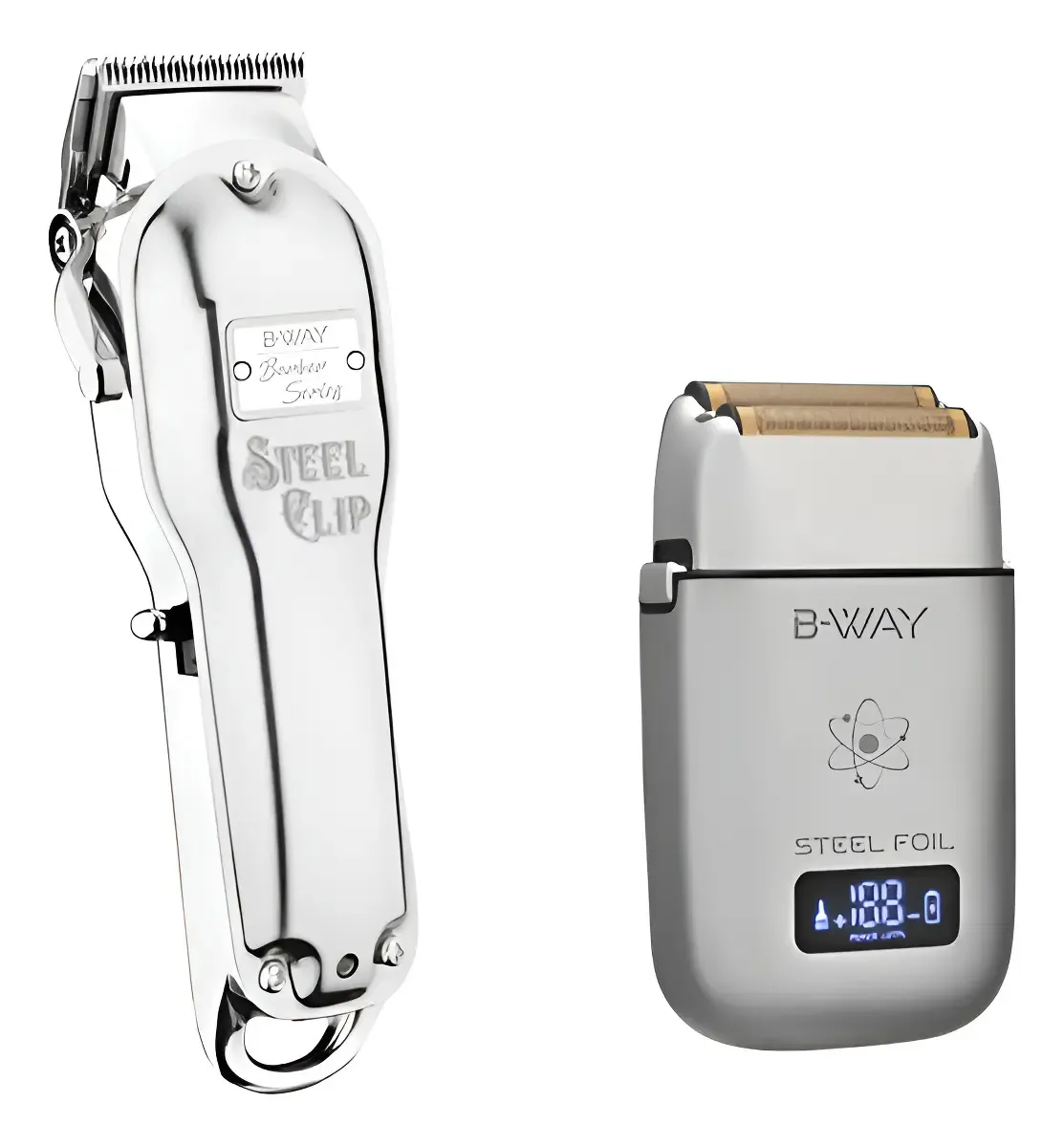 Combo Maquina Steel Clip Y Rasuradora Steel Foil B-way Gris