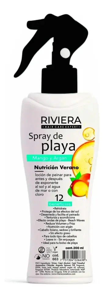 Spray De Playa Riviera Mango Y Argán 200ml Nutrición Verano
