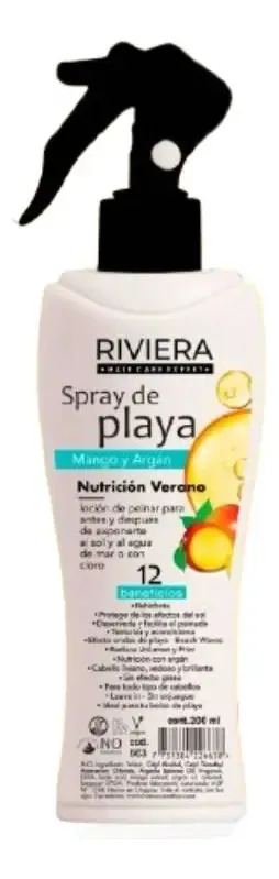 Spray Loción Para Playa Riviera Mango Y Argán Con 12 Beneficios 200ml