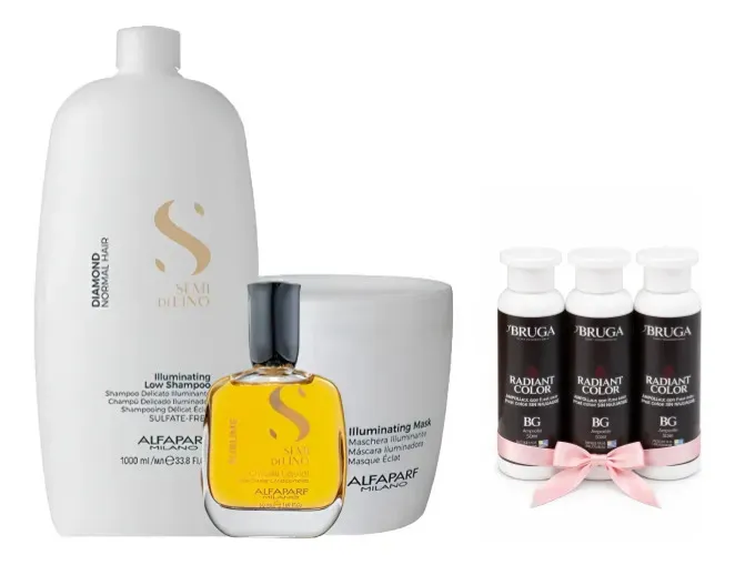 Kit Alfaparf Semi Di Lino Diamond Shampoo, Másk,óleo 50 Ml