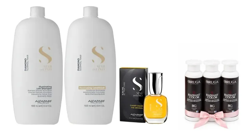 Kit Alfaparf Diamond Brillo Shampoo, Acond. Y Cristalli 15ml 1