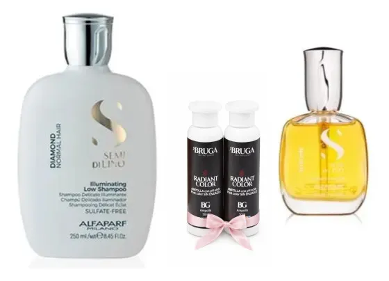 Kit Shampoo Alfaparf Diamond 250ml Y Oleo Cristalli 15ml 1
