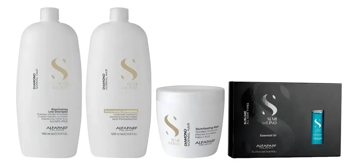 Shampoo, Acond., Mask, Caja De Ampollas  Alfaparf Diamond 1