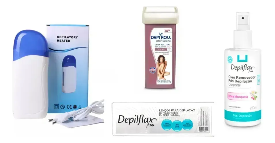 Cera Roll-on Depilatoria, Aceite, 100 Bandas Y Calentador