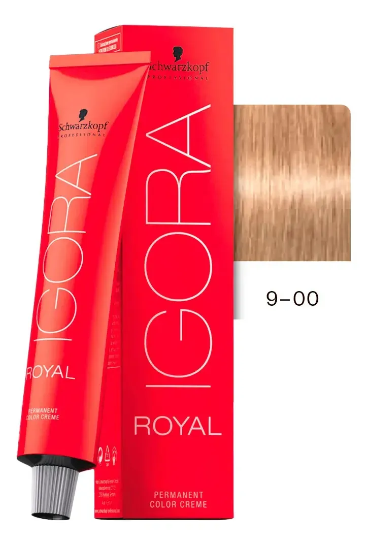 Tinte Para Cabello En Crema Igora Royal Profesional 60g 9-00 Rubio Muy Claro Natural Intenso 1