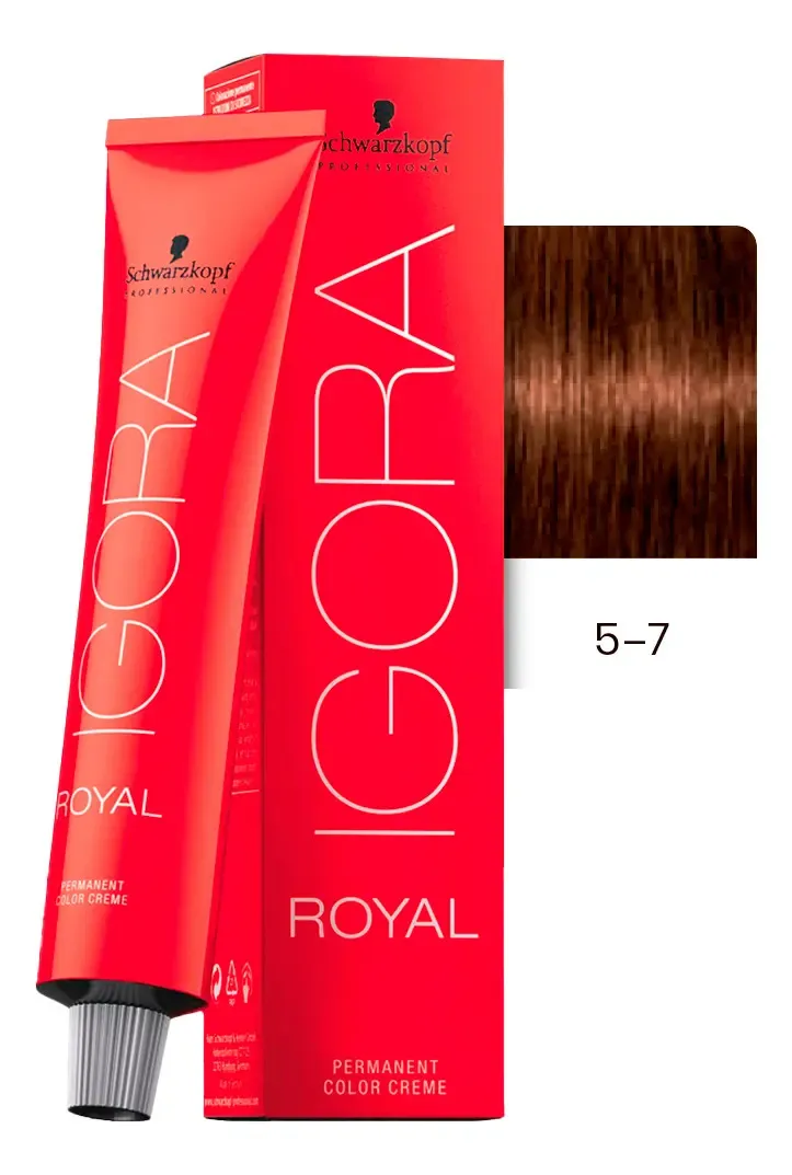 Coloración Igora Royal, 60 G, Cobre Marrón Claro, 5-7 G 5.7 Castaño Claro Cobre