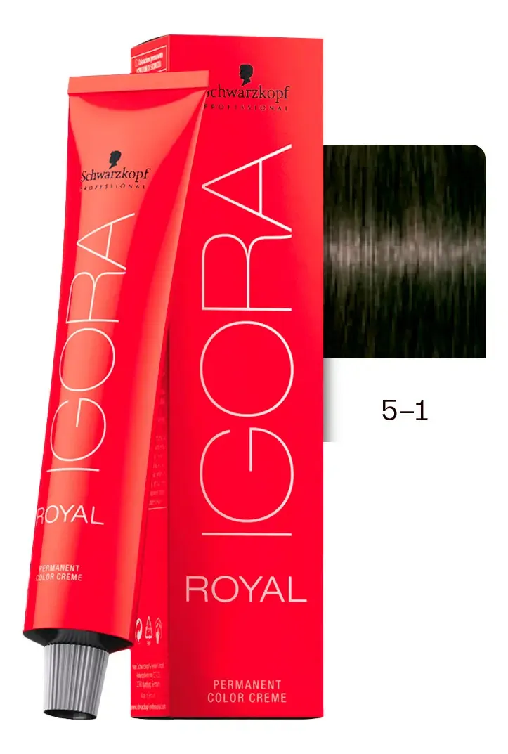 Tinte Para Cabello En Crema Igora Royal Profesional 60g 5-1 Castaño Claro Ceniza 1