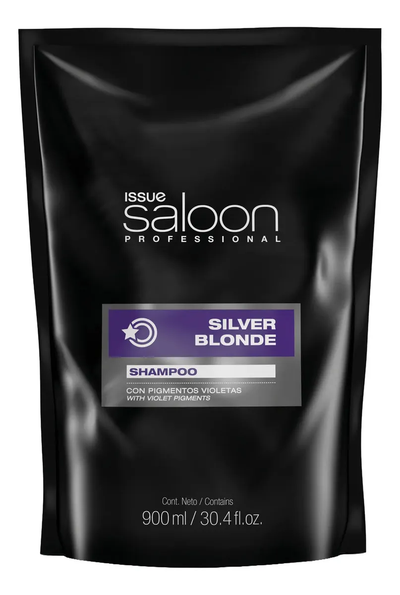 Shampoo Matizador Silver Blonde Issue Saloon 900 Ml