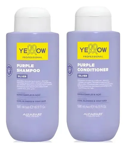 Kit Yellow Matizador Silver Shampoo Y Acondicionador 500ml